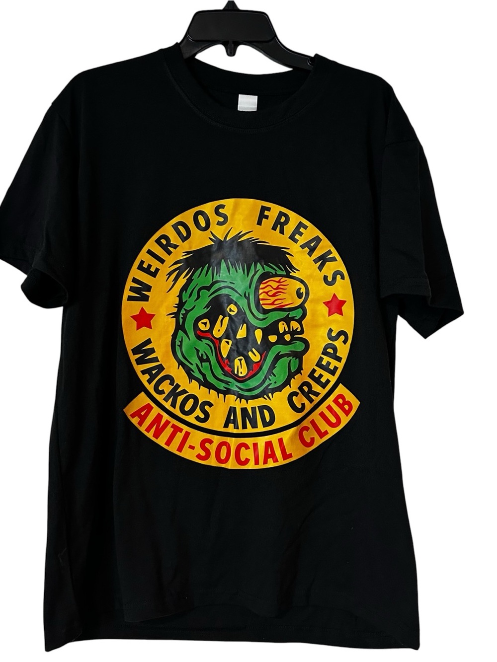 NEW Anti Social Weirdos Freaks Wackos Creeps Tee T-shirt L Black